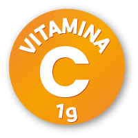 Vitamina C 1g auxilia no funcionamento do sistema imune.
